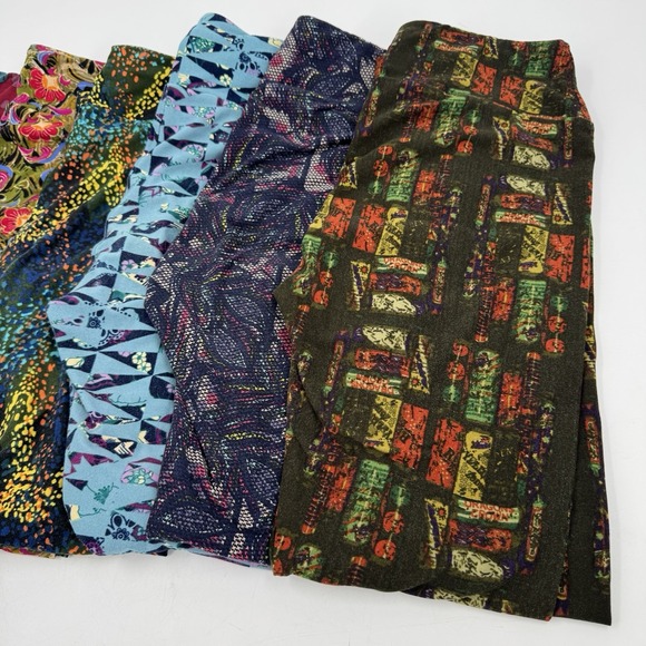 LuLaRoe OS One Size Leggings Womens Stretch Soft‎ Knit Multi Colors Lot Of 6 - Picture 4 of 7